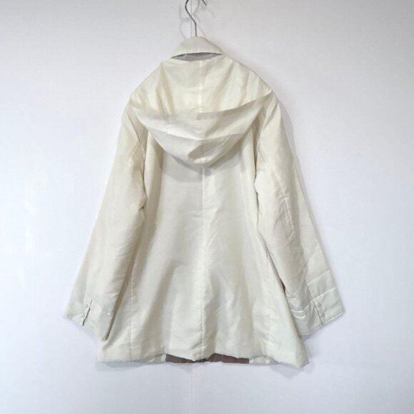 Caracroz Lightweight Trench Coat Ivory Size M - Picture 3 of 6
